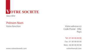 Carte de visite - Ref CV-A9702