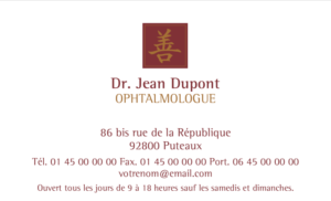 Carte de visite - Ref CV-A1591