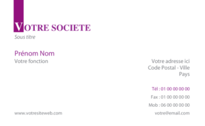 Carte de visite - Ref CV-A9704