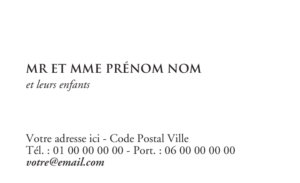 Carte de visite - Ref CV-A9859