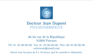 Carte de visite - Ref CV-A1583