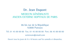 Carte de visite - Ref CV-A1594