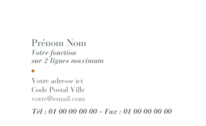 Carte de visite - Ref CV-A9622