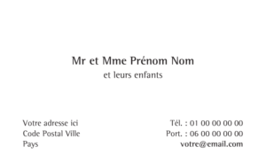 Carte de visite - Ref CV-A9287