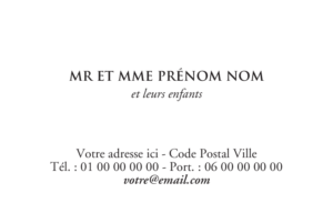 Carte de visite - Ref CV-A9298