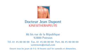 Carte de visite - Ref CV-A1582