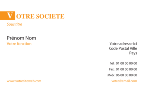 Carte de visite - Ref CV-A9760