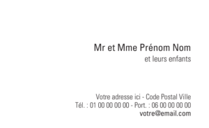 Carte de visite - Ref CV-A9850