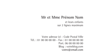 Carte de visite - Ref CV-A9309