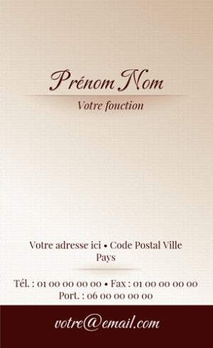 Carte de visite verticale - Ref CV-G8602