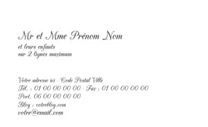 Carte de visite - Ref CV-A9304