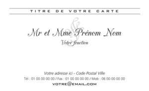 Carte de visite - Ref CV-A9882