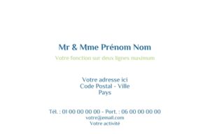 Carte de visite grand format - Ref CV-D9921