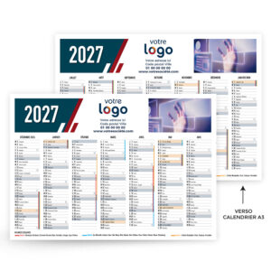Calendrier horizontal A3 Recto/verso