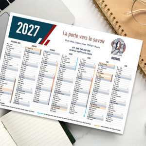 Calendrier horizontal A3 Recto/verso – Image 2
