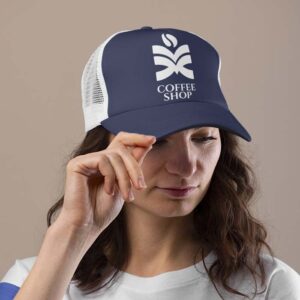 Casquette Trucker personnalisé – Bleu Blanc – Image 2