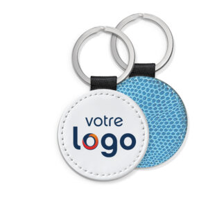 Porte-clé personnalisé verso bleu - Votre logo