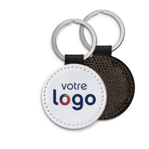 Porte-clé personnalisé avec votre logo - verso marron