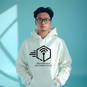Sweat-shirt à capuche mixte Roly® - Blanc