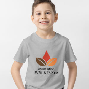 T-shirt enfant mixte Roly® – Gris recto verso