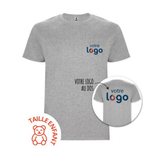 T-shirt enfant mixte Roly® – Gris recto verso – Image 2