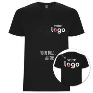 T-shirt mixte Roly® – Noir recto verso – Image 2