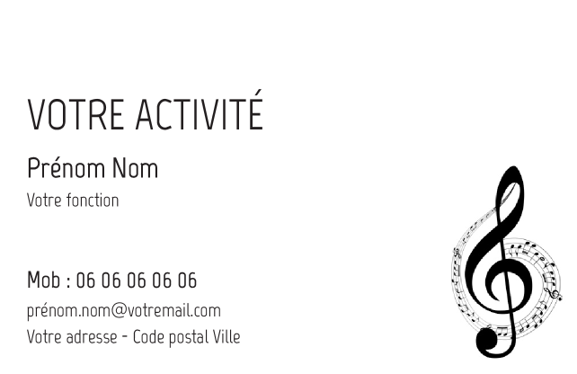 Carte de visite Musique CV-B15228