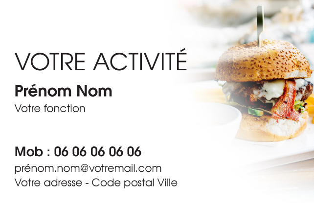 Carte de visite Restaurant burger CV-B15224