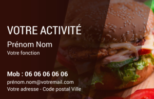 Carte de visite Restaurant burger CV-B15226
