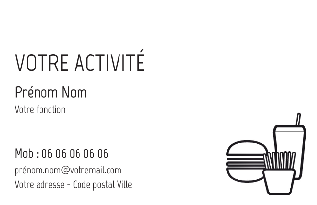 Carte de visite Restaurant burger CV-B15228