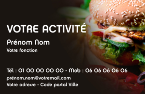 Carte de visite Restaurant burger CV-B15230