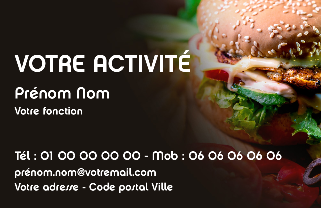 Carte de visite Restaurant burger CV-B15230