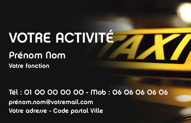 Carte de visite Taxi CV-B15230