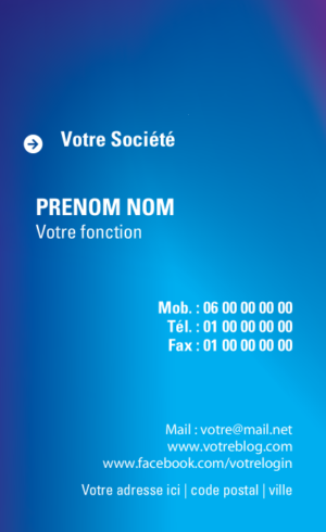 Carte de visite verticale - Ref CV-G11620