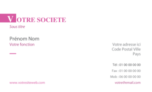 Carte de visite - Ref CV-A3830