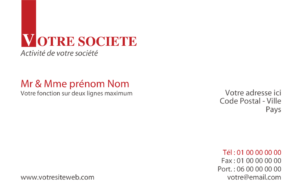 Carte de visite grand format - Ref CV-D4591