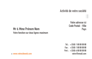 Carte de visite grand format - Ref CV-D4604