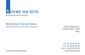 Carte de visite grand format - Ref CV-D9936