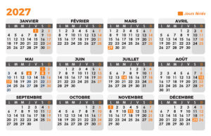 Calendrier 2027 gris