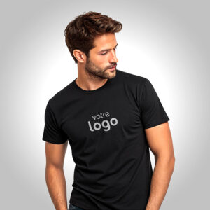T-shirt mixte Roly® – Noir recto verso